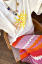 Women's White Summer Sun Pattern Printed T-Shirt – Les Vacances Soleil Design - 4