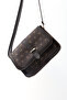 Monogram Printed Brown Shk127 Faux Leather Interior Zipper Pocket Snap Closure Hand, Arm and Shoulder Bag - 6