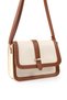 Cream - Tan Shk127 Faux Leather Inner Zipper Pocket Snap Closure Hand, Arm and Shoulder Bag - 2
