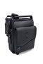 Black Multi-Compartment Shoulder Bag - Men's Crossbody Bag with Adjustable Strap - 4