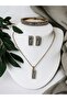 Zircon Stone Earrings, Necklace and Bracelet Set - 2
