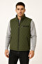 Khaki Green Winter Men's Vest with Fleece Inside