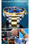 Steel Waterproof Double Color Case Gold Dial Sport New Model - 2