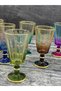 Set of 6 Glass Flutes Colorful Gilded Coffee Side Water Glass Goblet Glass 75ml - 4