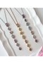 Pink Stone Gold 7 Element Multicolor Stone Steel Y Necklace Non-Tarnish Steel Zircon Stone Y Necklace - 4
