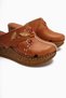 Genuine Leather Alto Tan Wedge Women's Slippers Antique Sole Comfort Women's Slippers - 3