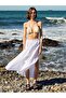 Elastic Waist Midi Skirt White - 3