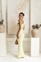 Kamalas Asymmetric Knitwear Yellow Long Dress - 3