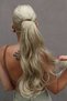 Ash Blonde Color Velcro Wavy Real Hair Texture Ponytail Hairpiece Hair Extension - 2