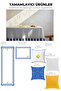Bluon Stick Patterned Polka Dot Detailed Lemon Runner – Yellow/Blue/White 40X140 cm - 2