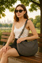 Pars Hurkel XL Shoulder Bag 44X28Cm Canvas Woven Fabric Large Volume Bag with Double Layer Inner Pocket - 3