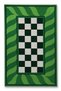 Mosso Retro Checkered and Green Wavy Pattern Woven Base Modern Decorative Carpet Mosso131
