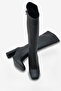 Women's Zippered Thick Heeled Boots Islor Black - 2