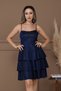 Glittery Mini Dress with Drawstring Back - Dark Blue - 6