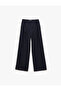 High Waist Palazzo Trousers with Pockets and Pleat Detail - 3