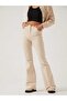 Women's Beige Lycra Stretchy Cherry Lycra High Waist Spanish Jeans Trousers - 4