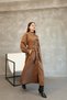 Women's Balloon Sleeve Resort Collar Belted Long Trench Coat - Black / Navy / Taupe / Beige / Khaki - 8