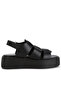 Women Velcro Gladiator Sandals in Black