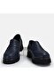 Large Size Women's Khaki Leather Loafer Navy Blue 41-42-43-44 - 2