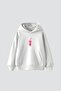 Pink Panther Printed Oversize Unisex White Hoodie - 2