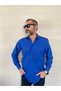 Classic Wide Cut Easy-Iron Long Sleeve Tie Collar Shirt with Dacron Pockets - 7