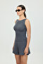 Soft Rib Boat Neck Sleeveless Blouse Smoked - 4