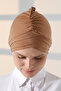 Cross 3 Stripes Double Sided Women's Hijab Bonnet Light Brown - 6