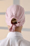Stitched Tie-Up Plain Combed Cotton Hijab Bonnet Pink - 4