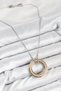 Ramia-Premium |   316L Steel Zircon Stone Rotating Circle Model Gold and Silver Color Women's Necklace Tj-Bko10479 - 2