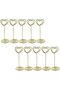 10 Pack Heart Shape Table Number Holder |Gold