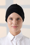 Cross 3 Stripes Double Sided Women's Hijab Bonnet Black - 4