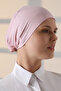 Stitched Tie-Up Plain Combed Cotton Hijab Bonnet Pink - 7