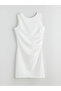 Ecru Crew Neck Girls' Dress - 3