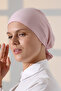 Stitched Tie-Up Plain Combed Cotton Hijab Bonnet Pink - 6