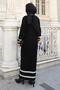 فستان تريكو منقوش أسود 6149 - 4