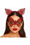 Flashy Red Lace Mask and Crown Set No. 7 – for Masquerades and Invitations (4940)