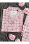 Pink Bow Patterned Buttoned Pajama Set - 7
