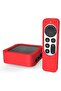 1 Set Silicone Case + Remote Cover for 2022 Apple TV 4K Wi-Fi TV Box Remote Cover- Red - 3