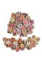 Wooden Painted Flower 1.5 cm Two Hole Mixed Color Button 1 Pack 8 Pieces - 3