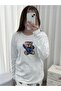 Ecru Bear Patterned Crew Neck Pajama Set - 5
