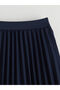 Two Mt Shop Quality Lcw Kids Navy Blue Pleated Girls' Skirt with Elastic Waist - 3