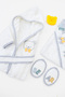 Baby Boy Teddy Bear Luxury Bathrobe Set Towel Set 100% Cotton Fabric 0-2 Years Stl7086 - 3