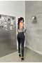 Lycra Mini Flare Jean Trousers with Tassels at the Legs - 5