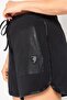 Women Brand Logo Drawstring Basic Shorts, Black - 3