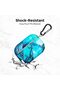 AirPods 3rd Generation 2021 Marble Case|Full Body Protective Cover with Keychain| Blue & Gold - 4
