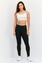 Women Sportswear Fit Brand Logo Training Tights, Dark Grey - 2