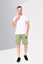 Men Regular Fit Brand Logo Shorts, Khaki - 3