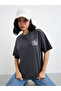 Slogan Print Oversized T-Shirt - 5