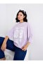 Women Lilac Graphic Oversized T-Shirt with Dropped Shoulder - 3