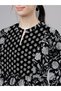 Women Black Floral Peplum Tunic Top - 4